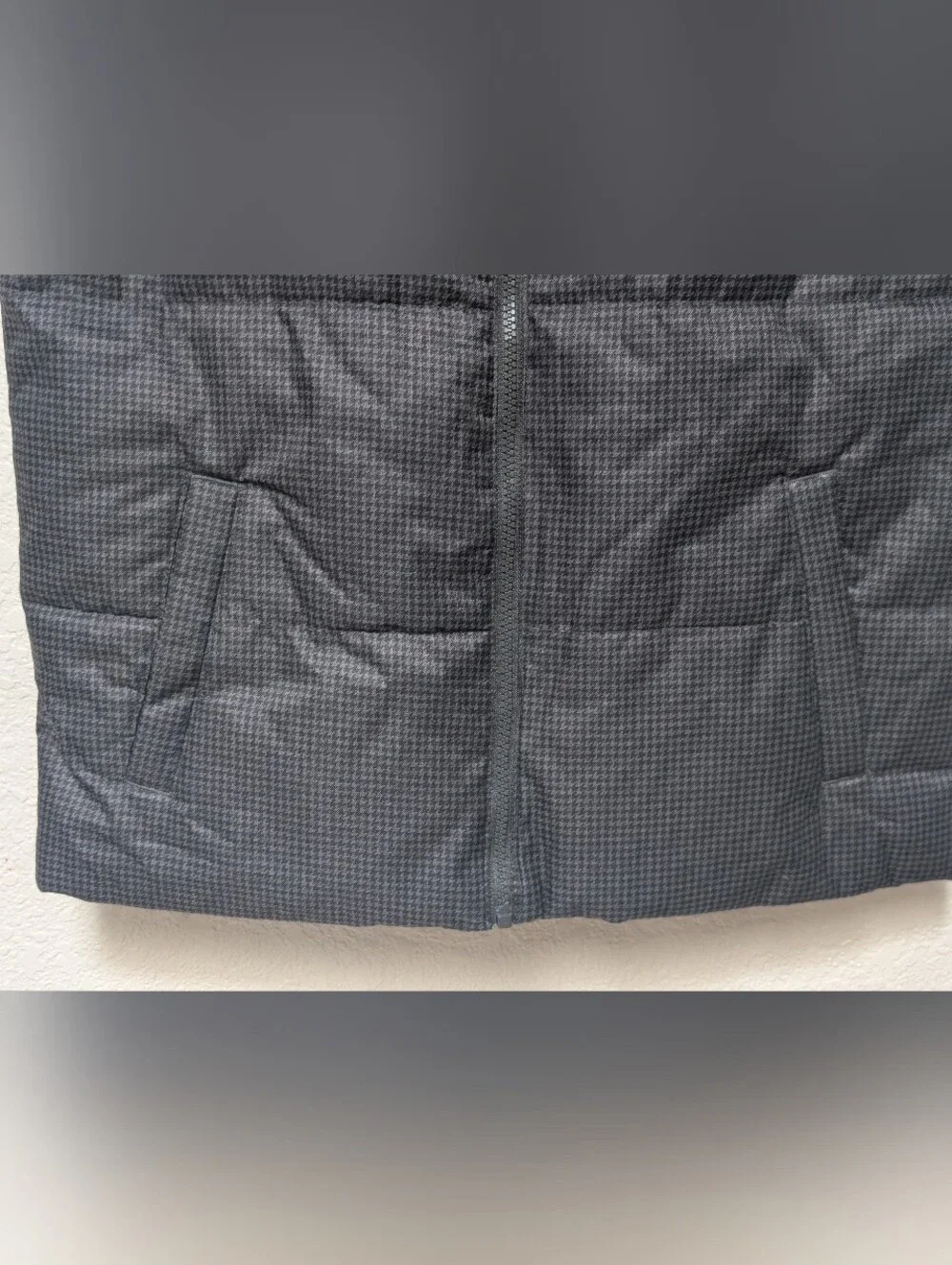 Old Navy Girls Size 10-12 Plus Black Houndstooth Puffer Vest Full Zip Outerwear